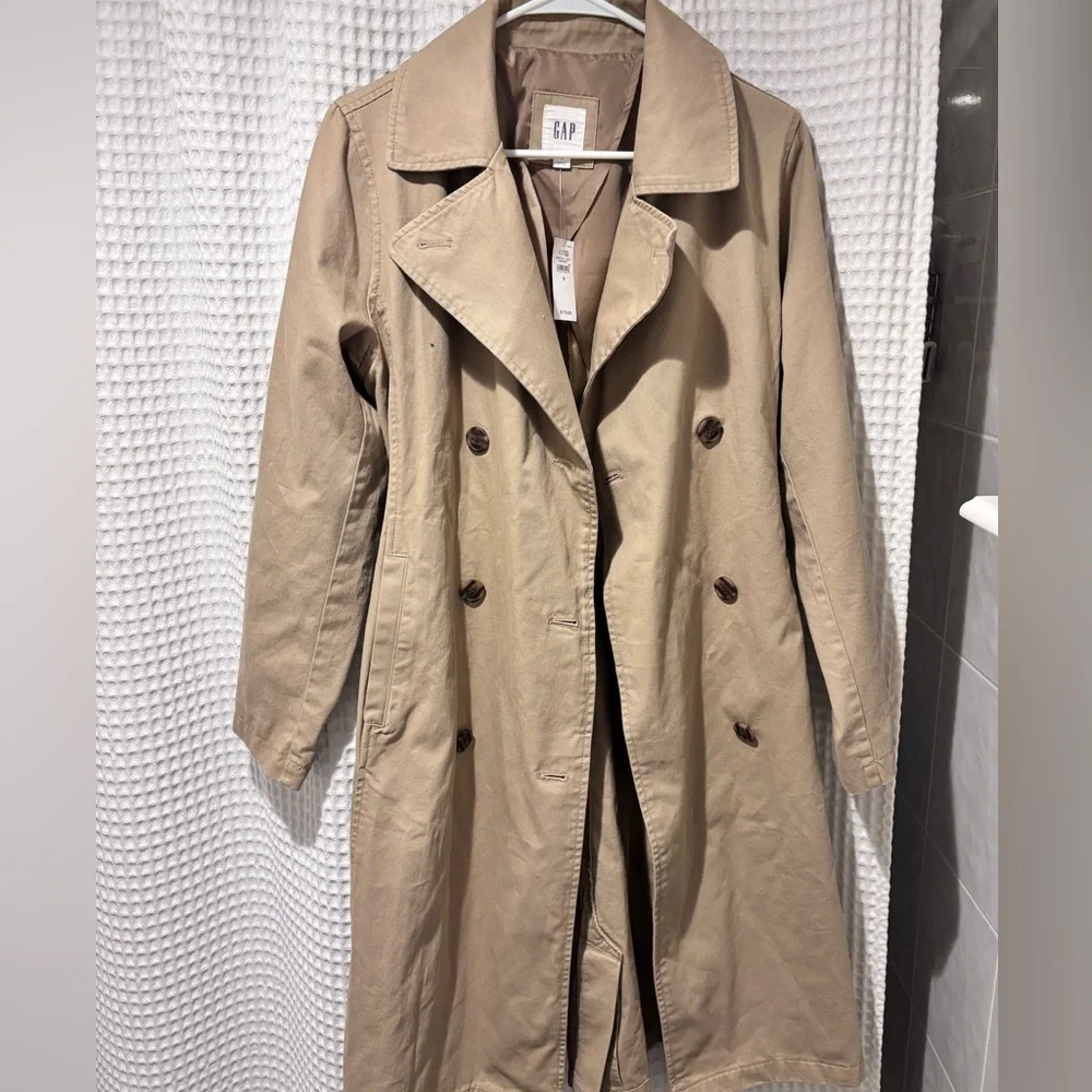 GAP Women's Classic Beige Trench Coat - Picture 3 of 6